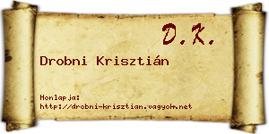 Drobni Krisztián névjegykártya